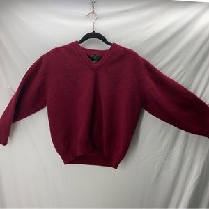 VINTAGE Club Room Sweater Adult Extra Large Red 100% Lambs Wool Pullover Men